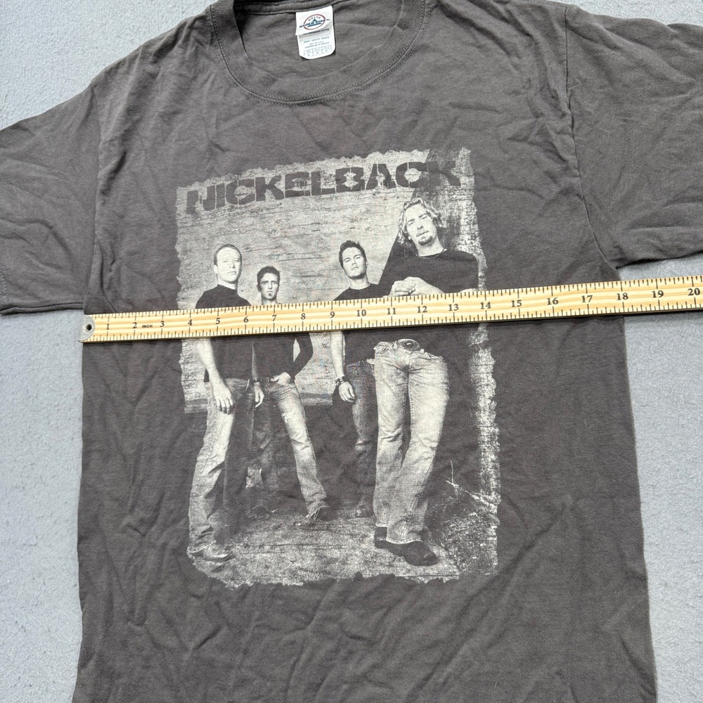 Y2K Nickelback Band T-Shirt Men's Small Gray Rockstar Lyrics Double Sided Merch - Picture 4 of 6